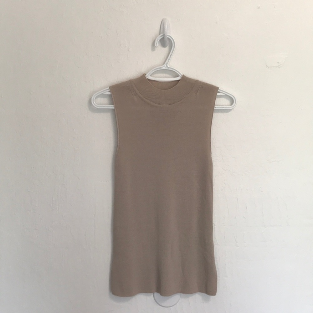 Sheer tan tank top size S